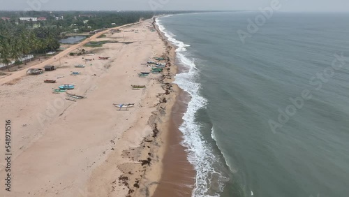 Aerial view of Eastern coastline, Kalmunai Beach, Sri Lanka.
 photo