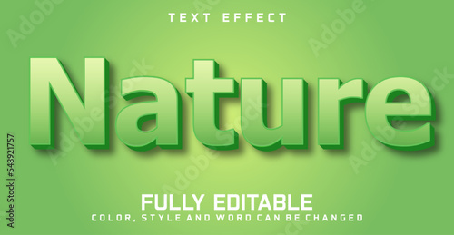 Editable text effect. Nature text editable style effect