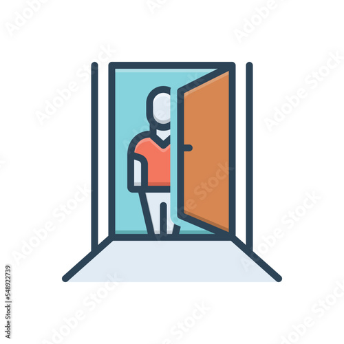 Color illustration icon for come