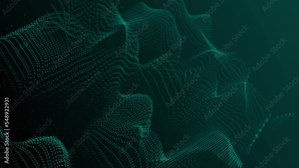 dull green color Wavy particles mesh background dull green color Wavy particles mesh background