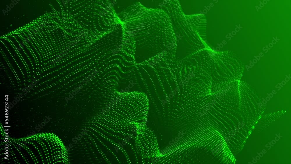 green color Wavy particles mesh background green color Wavy particles mesh background