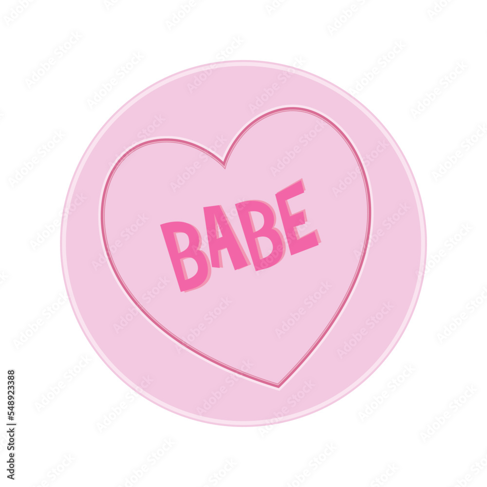 Loveheart Sweet Candy - Babe Message vector Illustration Loveheart Sweet Candy - Babe Message vector Illustration