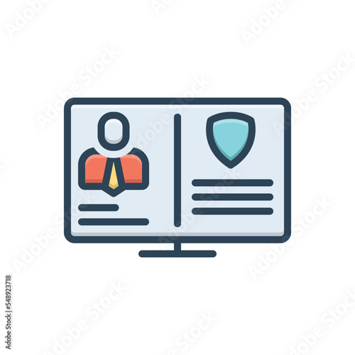 Color illustration icon for evidence
