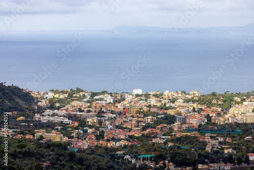 Aerial View of Touristic Town, Sorrento, Italy. Coast of Tyrrhenian Sea. © edb3_16
