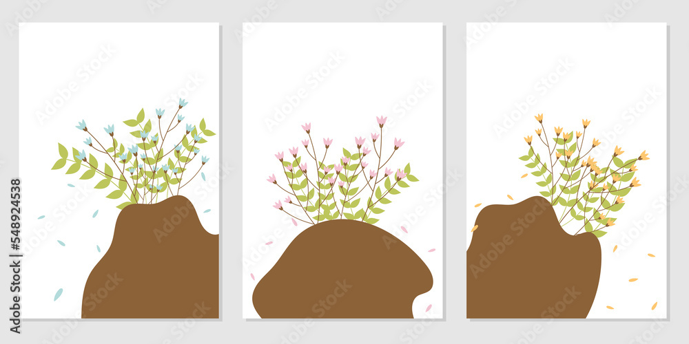 Minimal cover, banner, brochure, poster, flyer, branding design, home decorate and other with abstract organic shapes.