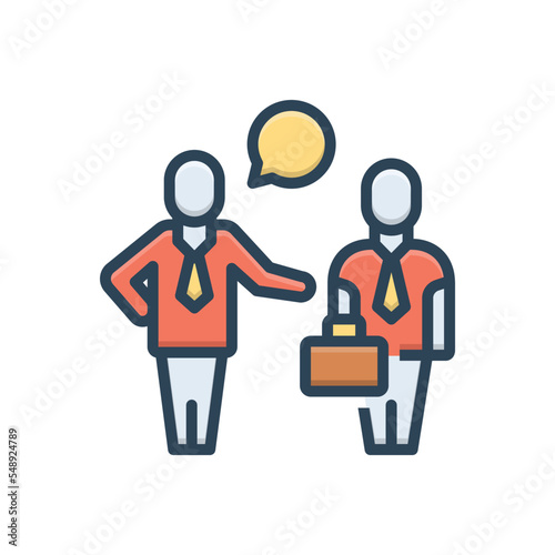 Color illustration icon for introducing