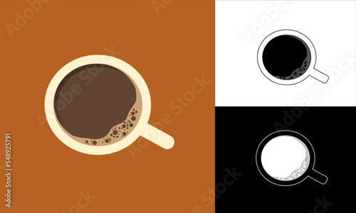 hot coffee flat vector icon