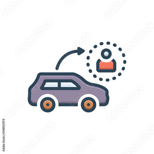 Color illustration icon for owner