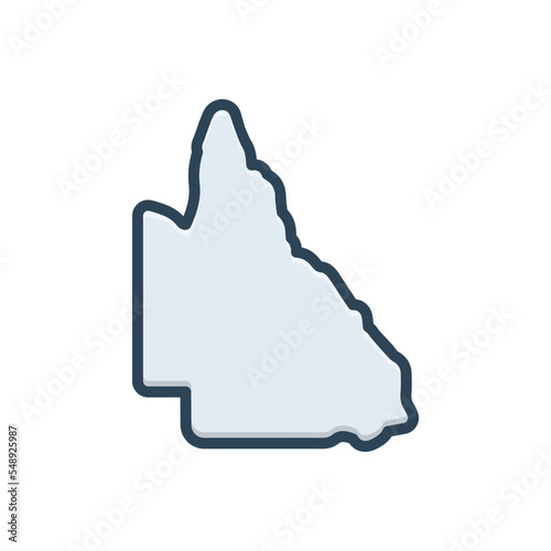 Color illustration icon for queensland photo
