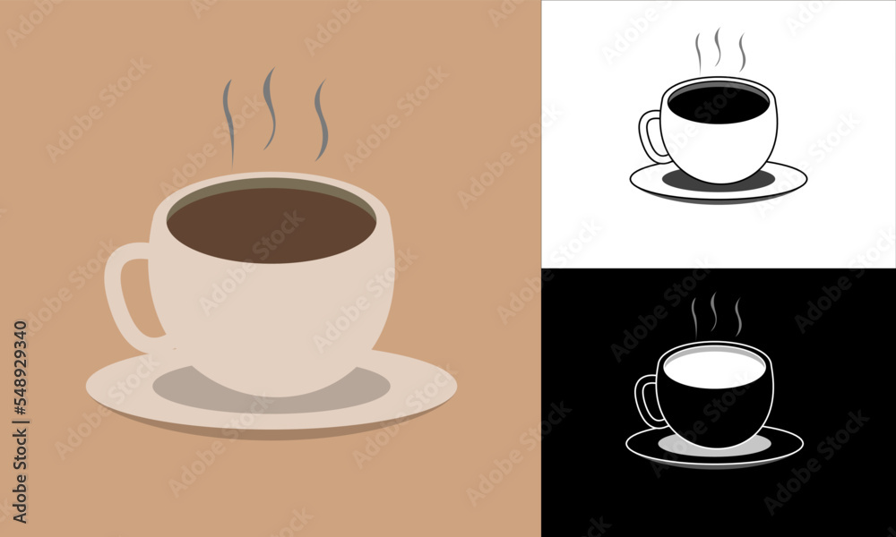 Obraz premium hot coffee flat vector icon