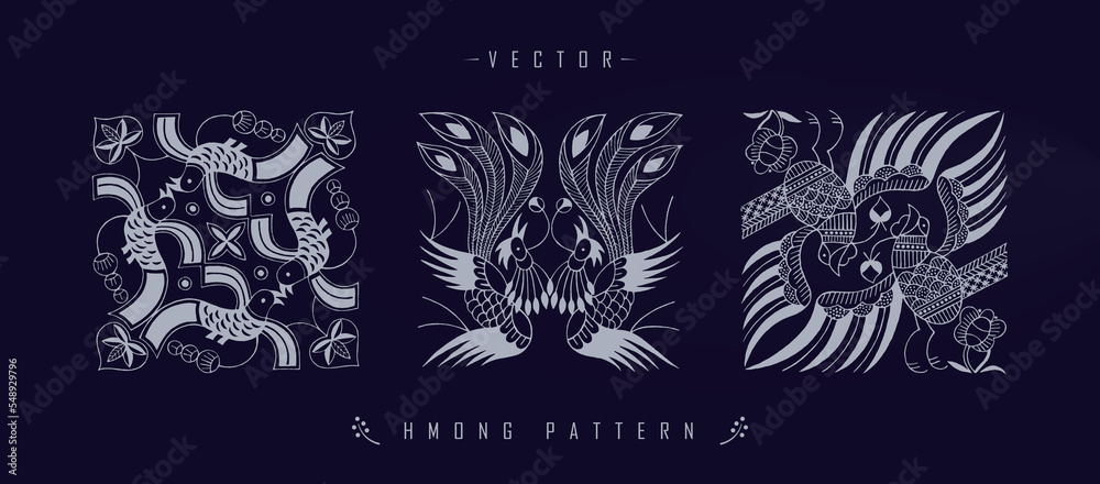 Chinese pattern hmong pattern traditional line