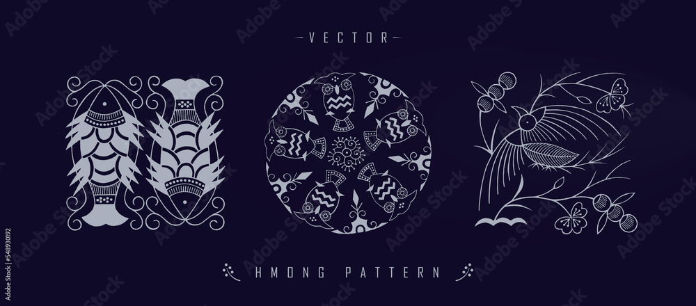 Chinese pattern hmong pattern traditional line