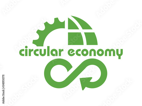 circular economy icons on white background	