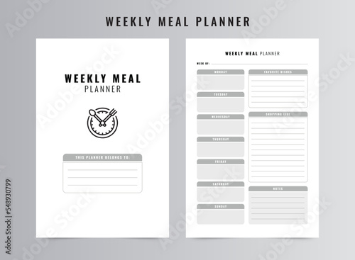 Weekly Meal Planner Printable Template