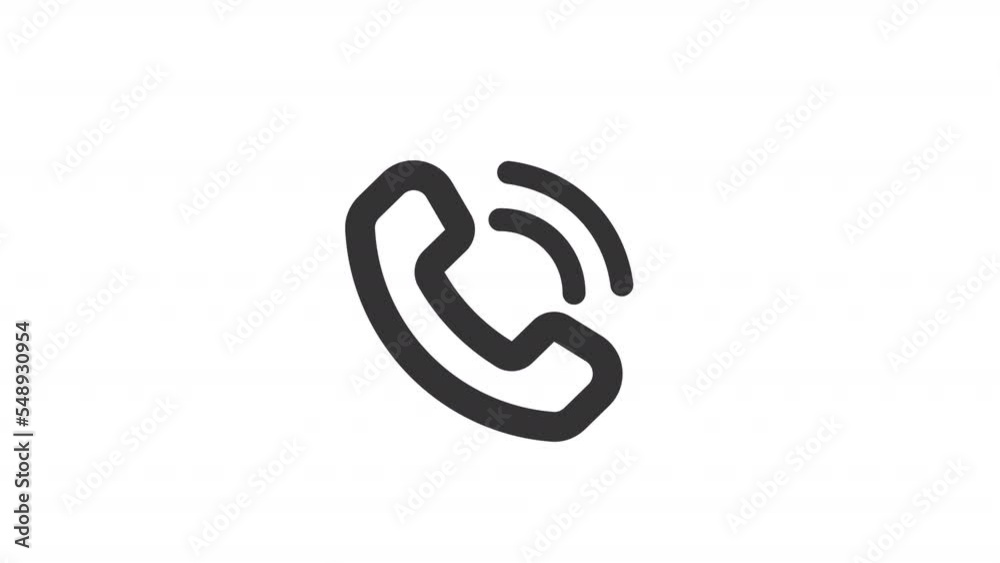 Animated outgoing call line ui icon. Dialling phone. Seamless loop HD video with alpha channel on transparent background. Outline isolated user interface element motion graphic animation