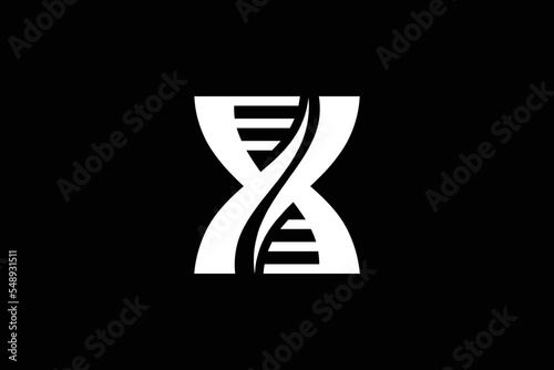 X Letter Genetic Logo Design Template