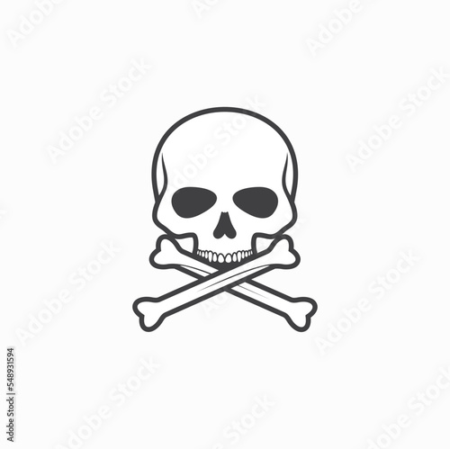 symbol of toxic, skull, danger icon, vector art.