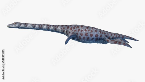 3D Rendered Animation of swimming Attenborosaurus photo