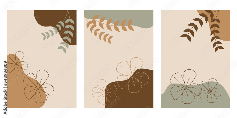 Minimal vector abstract floral shapes vertical backgrounds. Linear floral in one line organic style. Minimal vector abstract floral shapes vertical backgrounds. Linear floral in one line organic style.