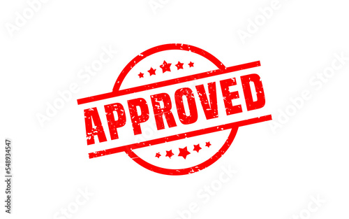 Approved rubber stamp with grunge style on white background