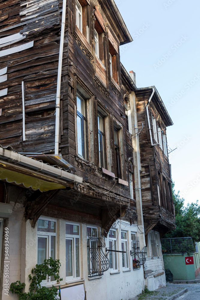 Old house with a wooden second floor. Historical ruined architecture of the Ottoman period. Side view. Old house with a wooden second floor. Historical ruined architecture of the Ottoman period. Side view.