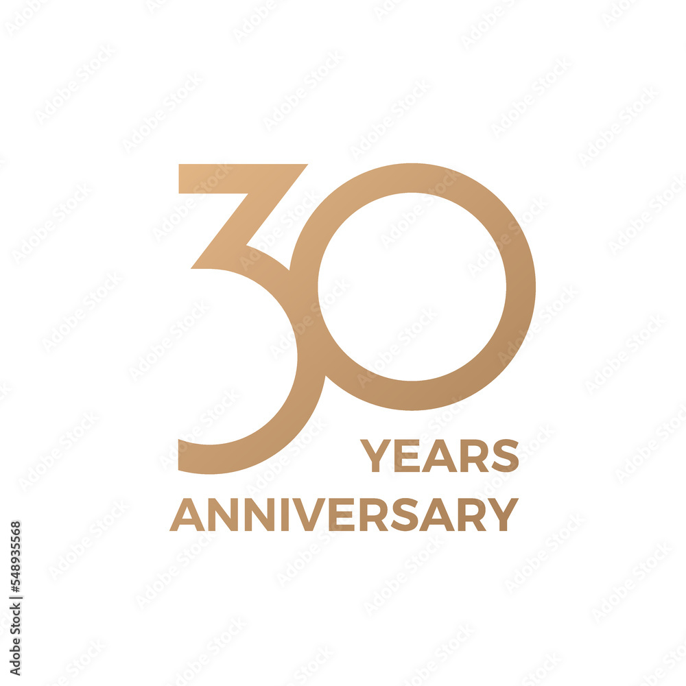Ten years celebration event. 30 years anniversary sign. Vector design template.
 - obrazy, fototapety, plakaty 