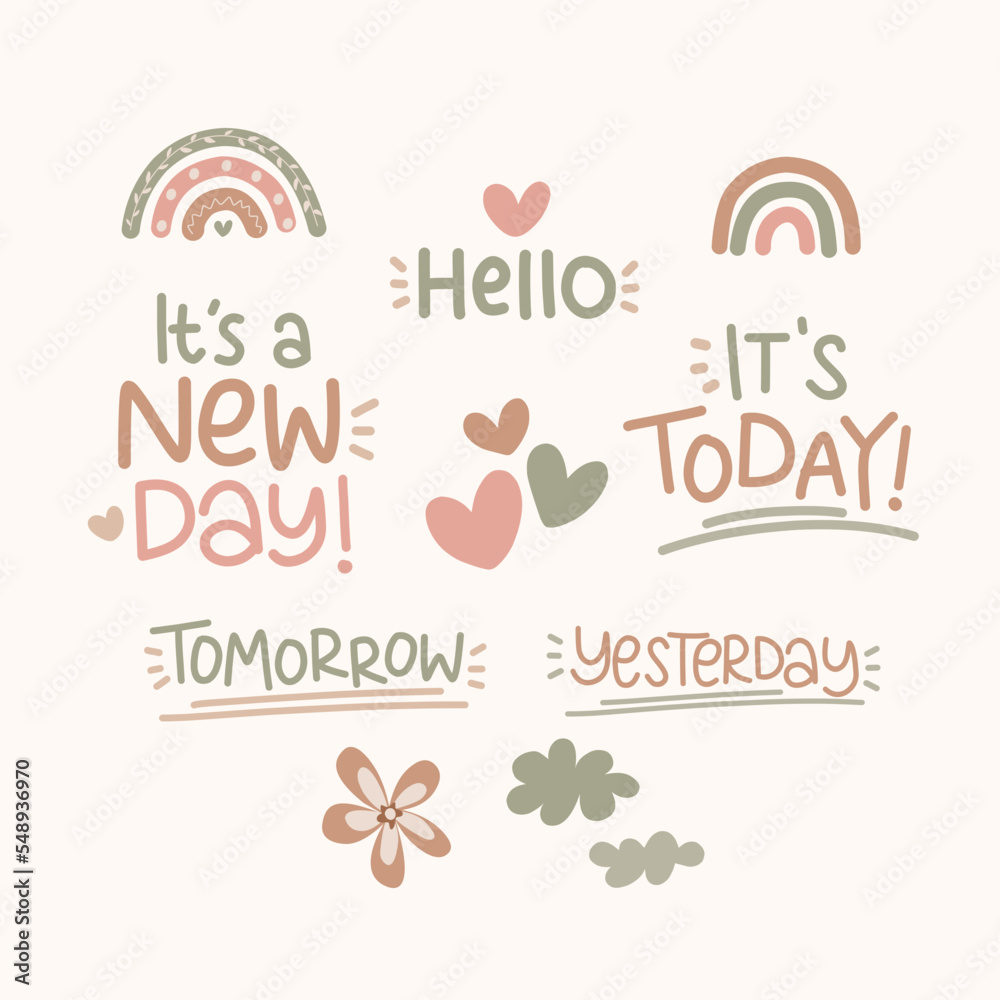 Time and Schedule Hand Lettering with Cute Elements Time and Schedule Hand Lettering with Cute Elements