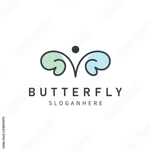 Beauty Flying Butterfly Logo Design Template