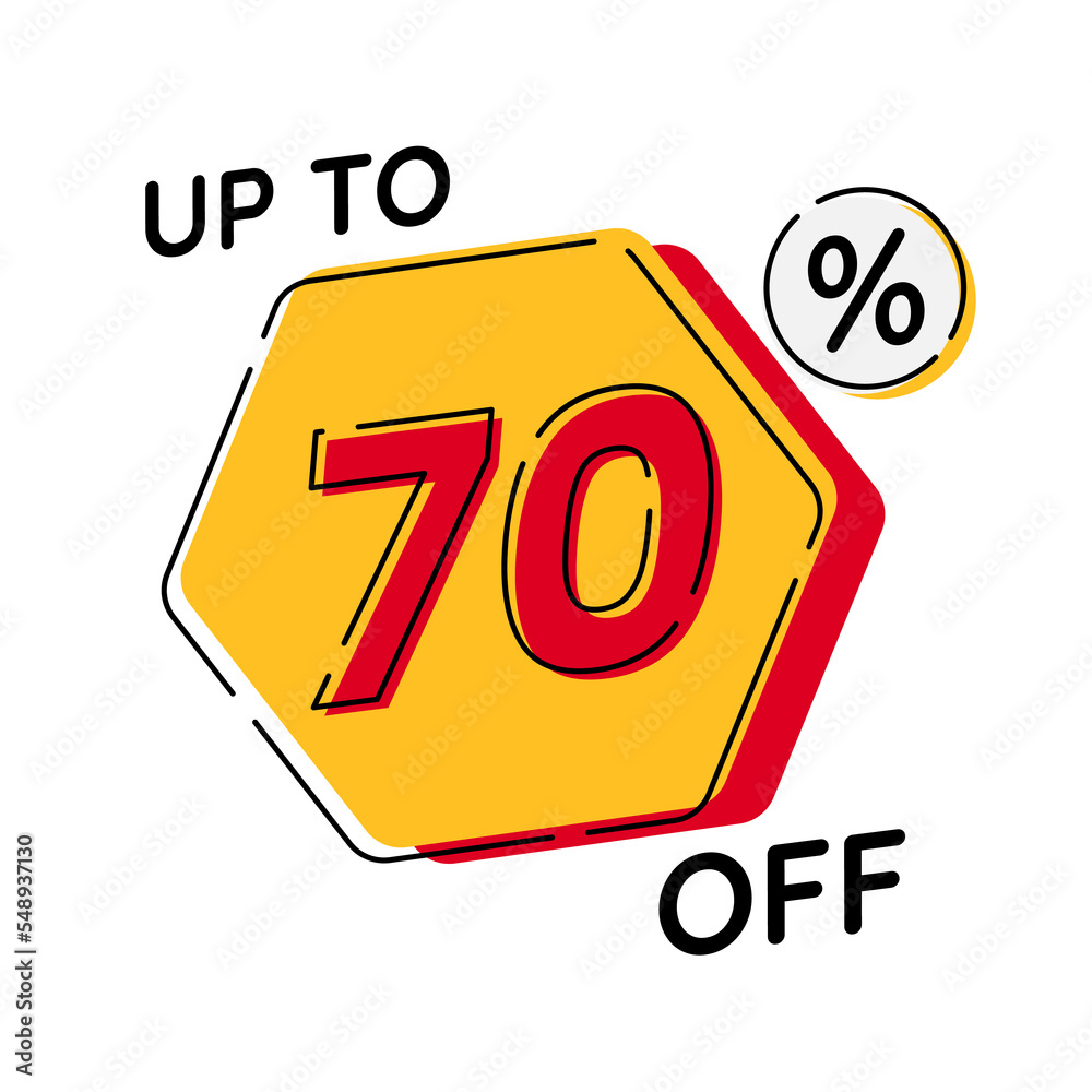 Vector of discount up to 70%, suitable for advertising content Vector of discount up to 70%, suitable for advertising content