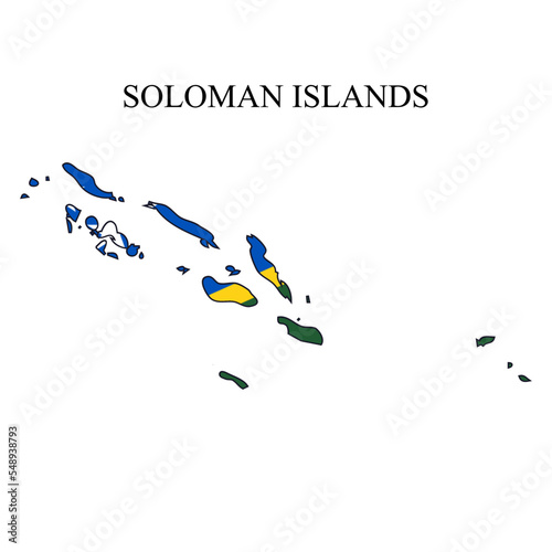 Solomon Islands map vector illustration. Global economy. Famous country. Oceania region. Polynesian island. Micronesian