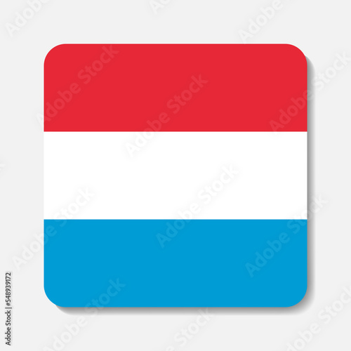 Free Download Flag of Luxemburg flat icon. Square vector element with shadow underneath. Best for mobile apps, UI and web design. - GFXLoad
