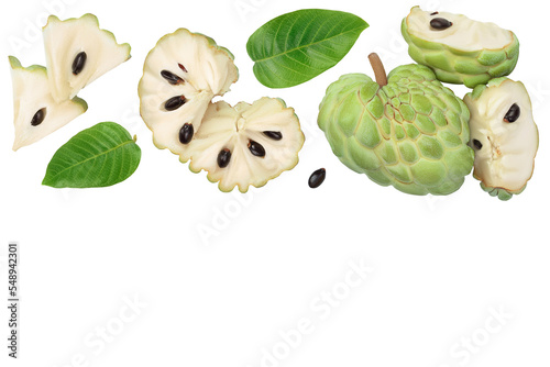 Photographie Sugar apple or custard apple isolated on white background with