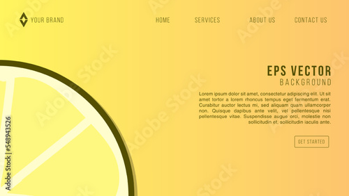 Orange Lemon Web Design Abstract Background Lemonade EPS 10 Vector For Website, Landing Page, Home Page, Web Page, Web Template