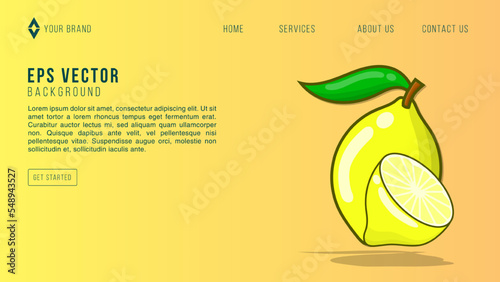 Orange Lemon Web Design Abstract Background Lemonade EPS 10 Vector For Website, Landing Page, Home Page, Web Page, Web Template