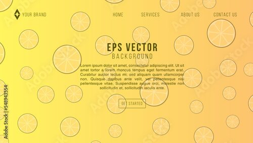 Orange Lemon Web Design Abstract Background Lemonade EPS 10 Vector For Website, Landing Page, Home Page, Web Page, Web Template