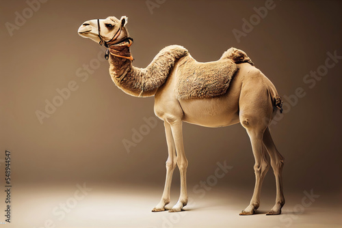 Picture of camel standing in studio photo