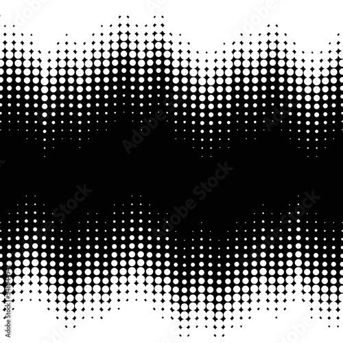 Vector Halftone Dots Music Wave Background .
