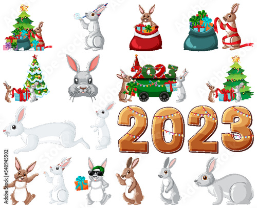 Set of 2023 new year element icon