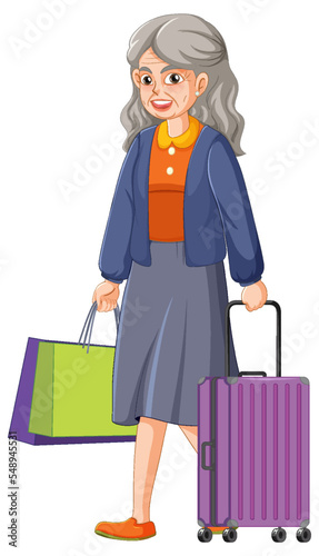 Senior woman holding shopping bag