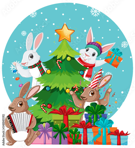 Christmas tree with rabbit