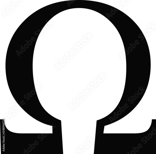 Flat style illustration of Omega letter icon isolated