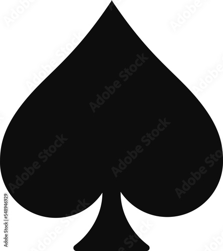 Flat style illustration of Poker playing cards suit of Spades red symbol isolated