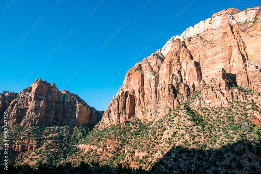 Clifs in Zion canyon, Utah, USA. Clifs in Zion canyon, Utah, USA.