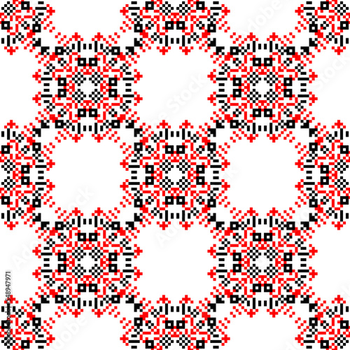 Seamless pattern traditional Ukrainian embroidery, ethnic ornament vyshyvanka