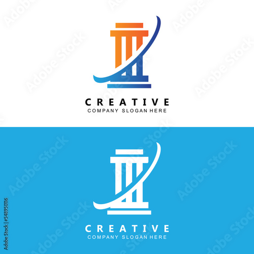 business pillar column logo vector symbol icon