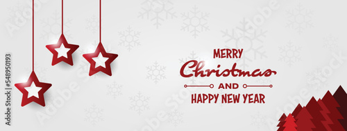 Merry Christmas Red Stars Facebook Cover Header