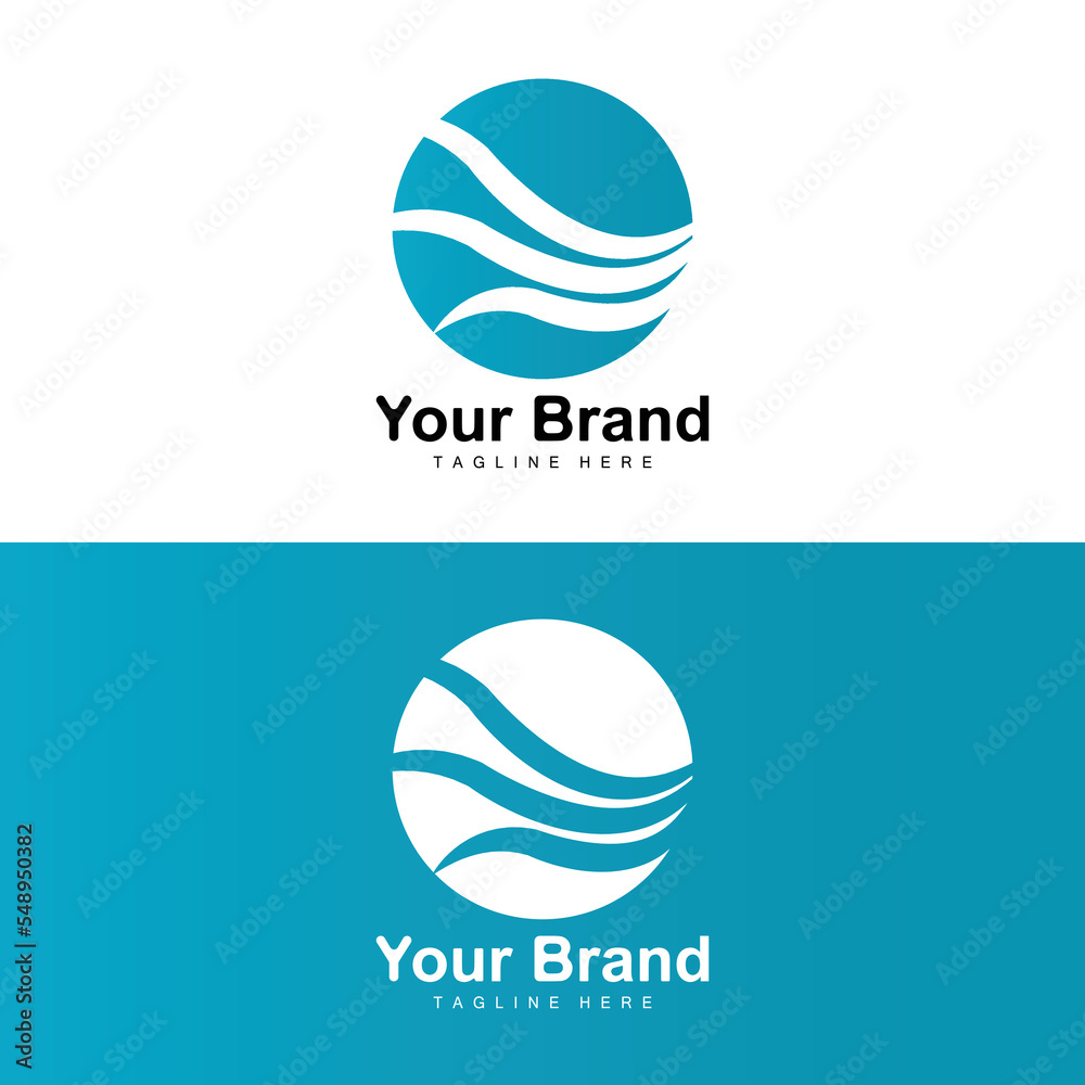 Ocean Wave Logo, Water Wave Design, Brand Design Vector Ocean Wave Logo, Water Wave Design, Brand Design Vector