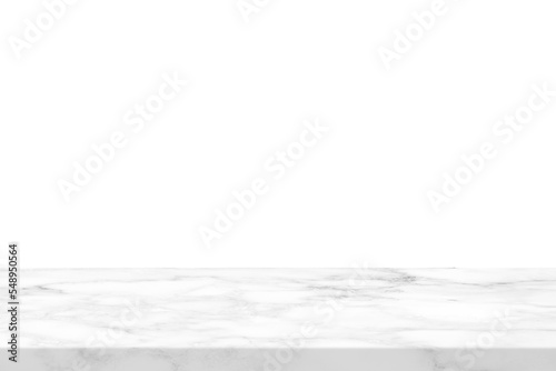 White Marble Table, Suitable for Product Presentation Backdrop, Display, and Mock up. (Transparent PNG File) © mesamong