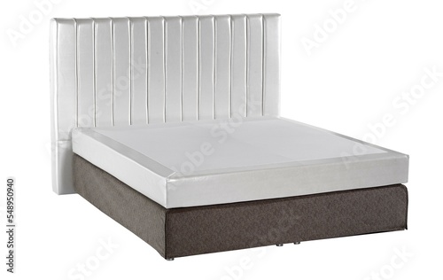 bed base isolated on white background , with mattress , boxspring 