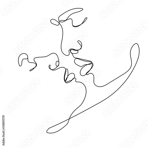 Continuous one line drawing of kissing men and woman. Hand drawn line art, fashion concept. Couple print, Kiss print, Valentines Day Illustration